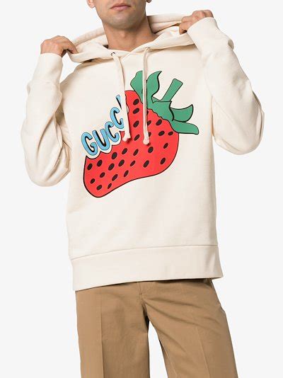 gucci fleece hoodie|gucci strawberry hoodie.